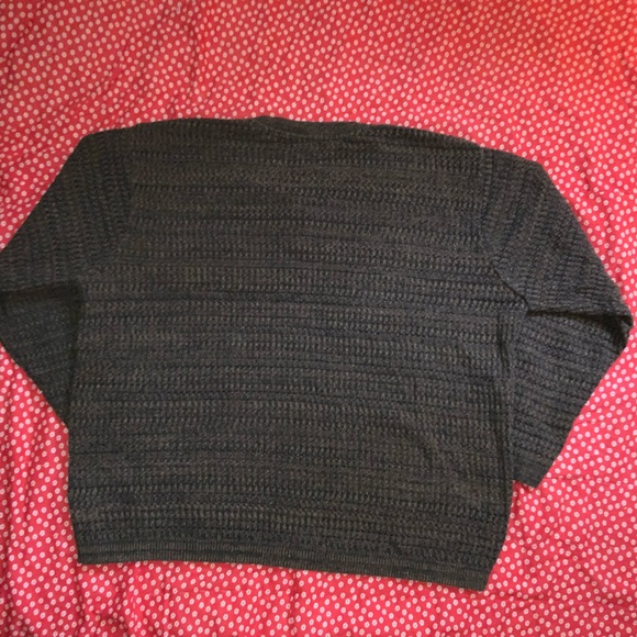 Haggar Brown knit Sweater heather‎ cotton brown black large button - Picture 3 of 6